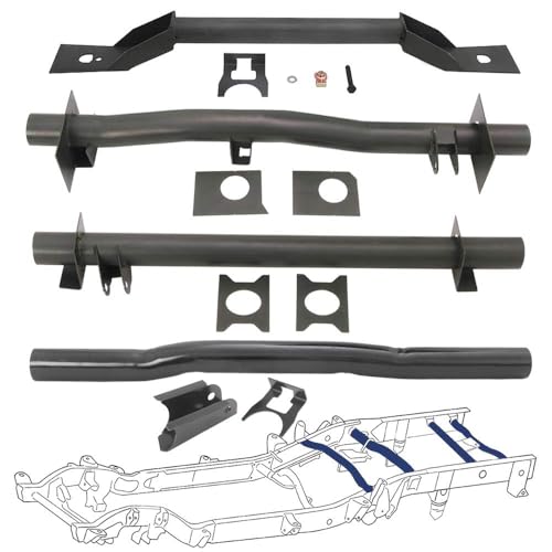 Mountainpeak 4PCS Front and Rear Fuel Tank Support Crossmember Upper Shock Mount Crossmember Rear Spare Tire Support Crossmember Kit Fit for 1999-2006 Chevy Silverado GMC Sierra 1500 2500
