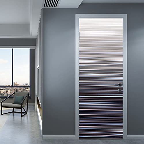 Sticker Porte Rayures Abstraites Trompe-l'œil 83x204cm - 3