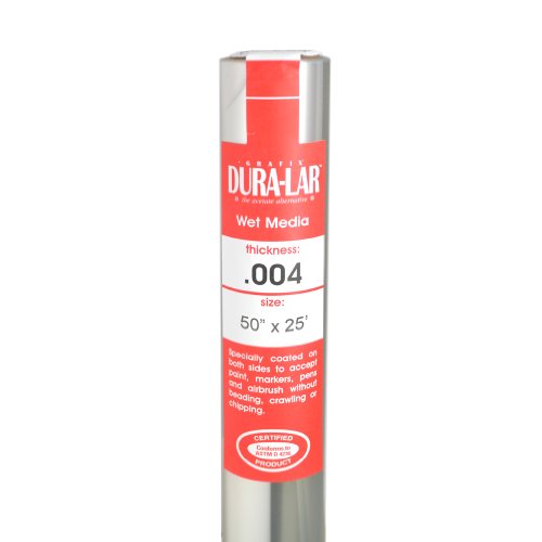 Grafix Dura-Lar Film, .004 in, Ultra Clear, 50 in x 25 ft, Roll