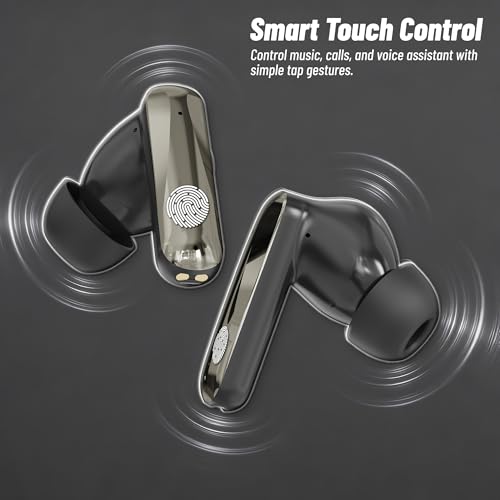 Image of AROMA TWS2 Nexon V5.4 Bluetooth Earbuds, Dazzaling Gold | Up to 60Hr Playtime, ENC, Dual Pairing, Fast Charging, Heavy Bass