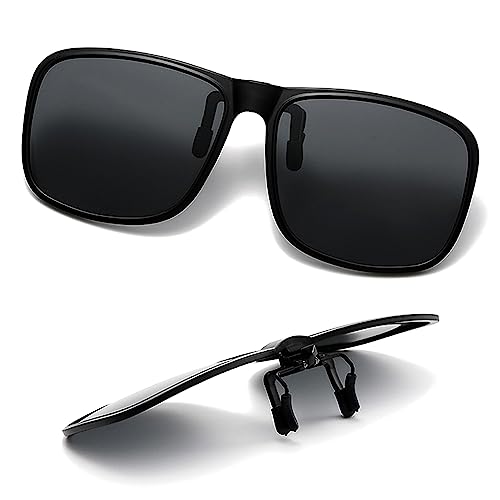 SULIVES-Polarized-Clip-On-Sunglasses-for-Men-Women-Anti-Glare-UV400-Protection-Flip-Up-Sunglasses-for-Driving-Travel-Outdoor-Sport