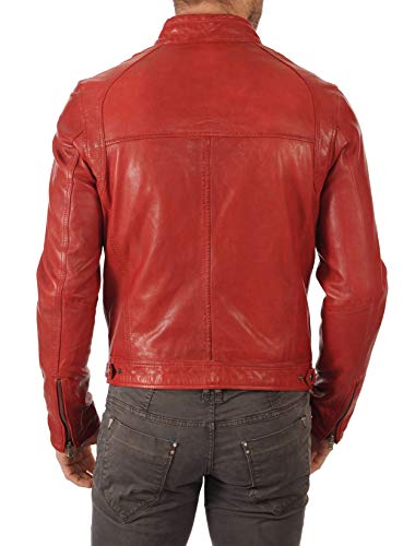 Men's Genuine Lambskin Leather Classic Brown Biker Style Jacket | lambskin Jackets For Men #102