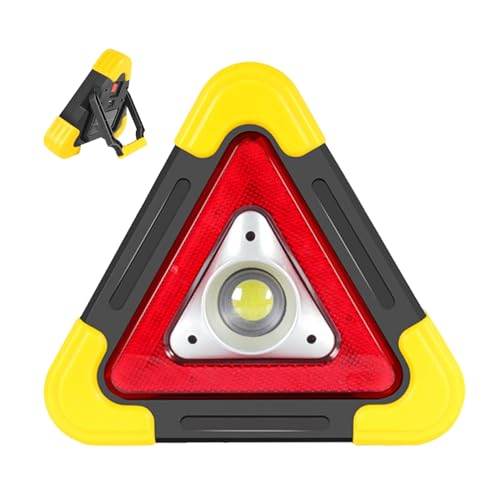 Lumières Triangle - Triangles Routiers Solaires 2 en 1 | Lampe LED Sécurité avec 4 Modes, Lumière Urgence Rechargeable Portable pour Panne Véhicule, Assistance Routière, Réparation Accident Extérieur