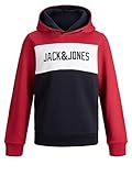 Jack and Jones Kinder Logo Block Sweatshirt Kapuzenpullover Tango Rot 164