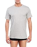 Calvin Klein Men`s Cotton Crew Neck Classic Fit T-Shirts 3 Pack (Black(U4001X-900)/Heather...