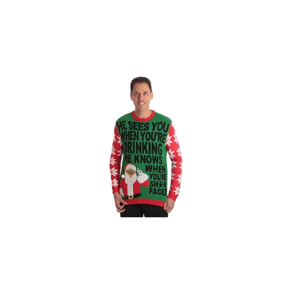 #followme Mens Ugly Christmas Sweater - Sweaters for Men