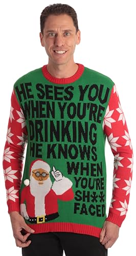 #followme Mens Ugly Christmas Sweater - Sweaters for Men