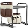Foldable Garden Kneeler Seat Heavy Duty [Upgraded Widened Thick Kneeling Pad] Garden Stool with Large Garden Tool Bags with Pockets – Portable Garden Bench Gardening Gifts for Parents