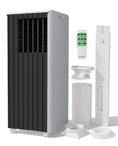 Garvee 8000 BTU Portable Air Conditioner, 3-in-1 Cooling, Dehumidifying & Fan for Rooms Up to 350 Sq. Ft | Quiet Sleep Mode | Energy-Saving 24-Hr Timer | AC Unit w/Remote & Full Window Kit, Black