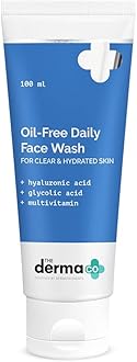 The Derma Co Oil-Free Daily Face Wash With Hyaluronic Acid, Glycolic Acid & Multivitamins for Clear & Hydrated Skin - 100ml