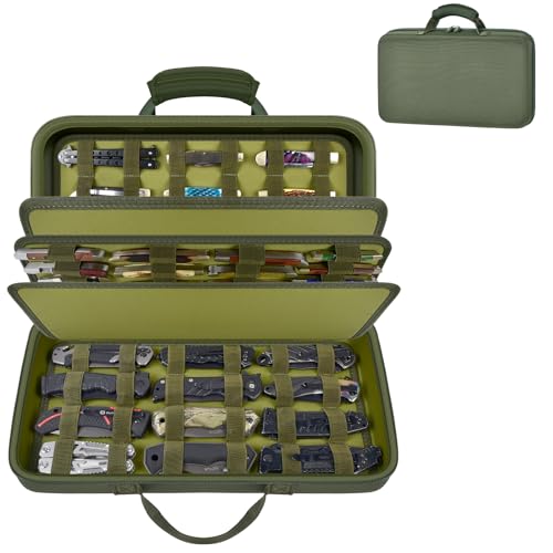 casmilee Large Knife Display Case - 88 Slot Folding Knife Storage Bag for Pocket Knife Collection