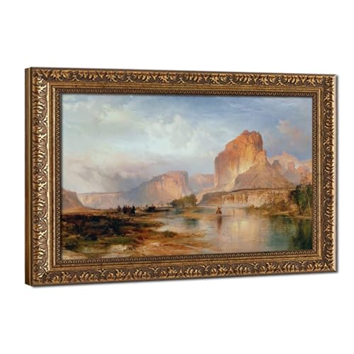 Impression sur toile falaises rivière verte Thomas Moran cadre suspendu