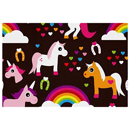 Set de table licorne arc-en-ciel finition durable haute qualite - 2