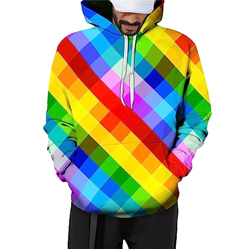 Sweat à capuche tendance arc-en-ciel mode rue décontractée