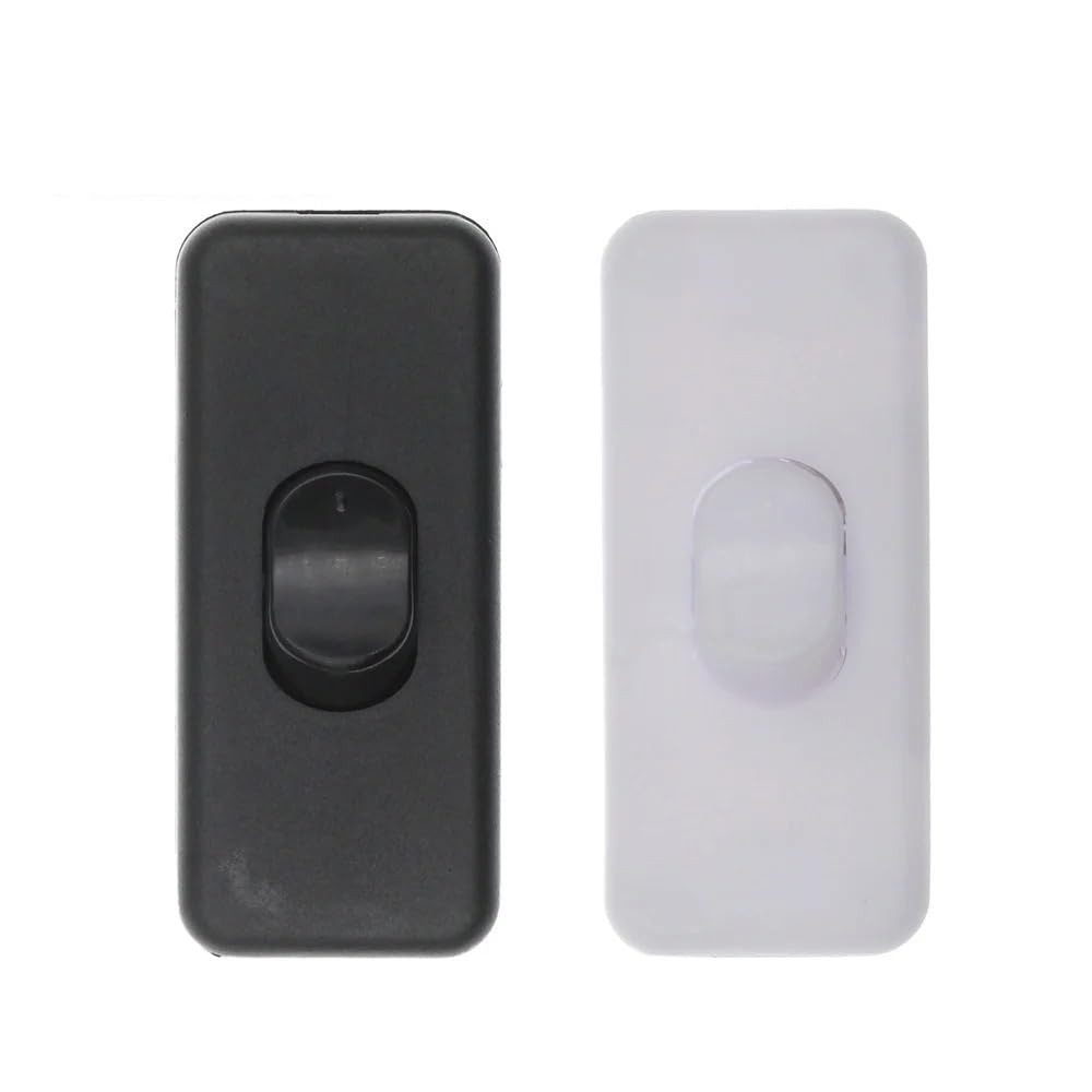 Liuchuchu 2Pcs Black White Inline Switch 2Pcs Light Switch Lamp Cord Cable Toggle Switches(2Pcs Black White)