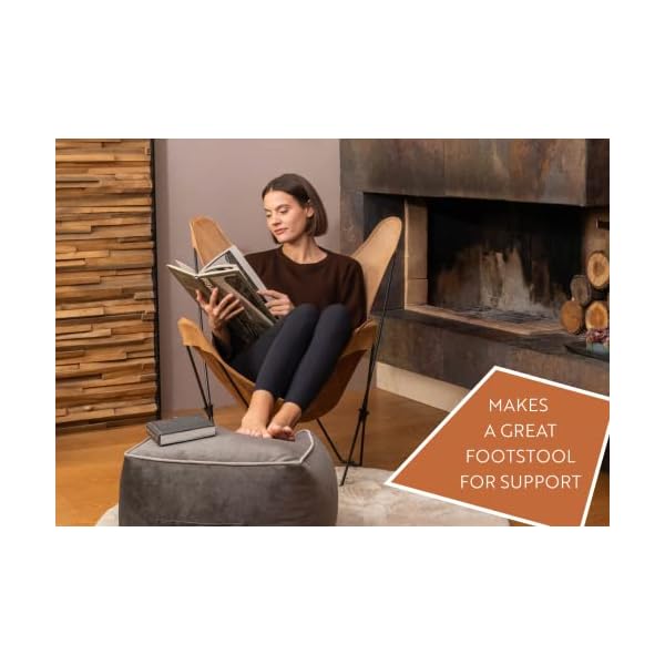 Ottoman pouffe comfortable cube foot stool soft velvet bean bag home decor footstool extra seating for living room bedroom casha 177×177 inch 45×45 cm terracotta  urban country home decor