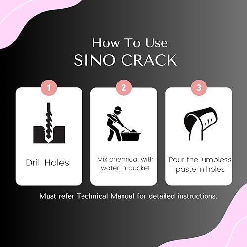 SINO CRACK, 5 KG (Stone Cracking Powder for Hard rock demolition & concrete Cutting, Non explosive demolition chemical, Soundless Expansive Mortar, No vibration, no noise)