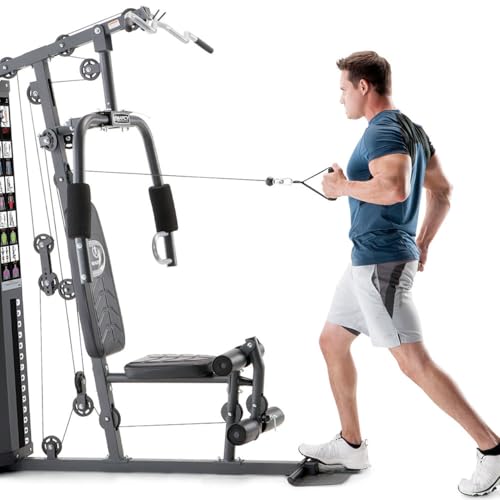 Marcy MWM-4965 Home Multi Gym with 68Kg Weight Stack with Pulley, Arm, and Leg Developer Multifunctional Workout Station for Weightlifting and Bodybuilding – 300 lbs Capacity - Image 3
