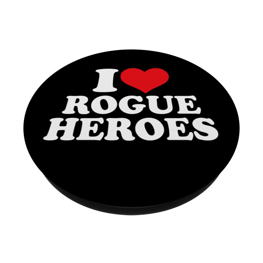 I Heart Rogue Heroes, I Love Rogue Heroes Custom PopSockets Swappable PopGrip, Black - Image 2