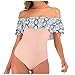 Maillot De Bain Jamaïcain Bikini pour Femmes 6 Mois Maillot De Bain Fille Maillot De Bain Boho Couvert Blouson Tankini Tops pour Les Femmes Bikini De Plage Bas De La Jambe Haute (Pink, L)