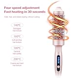 Thermal Brush 38mm, 2 in 1 Hot Hair Brush, Double Voltage Heated Round Hair Straightener with 140°C-200°C, Hot Hair Curling Ceramic Tourmaline Travel Brushs, Pink - Image 3