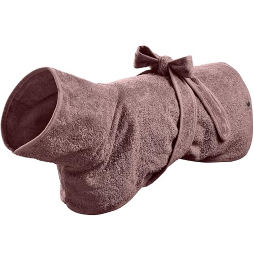 HUNTER Hundebademantel RIGA, saugstarkes Frottee, trocknet schnell, schützt vor Auskühlung, leicht anzulegen mit Gürtel, 60 °C waschbar, schützt Auto/Möbel vor Nässe, Farbe: grau, Größe: 30