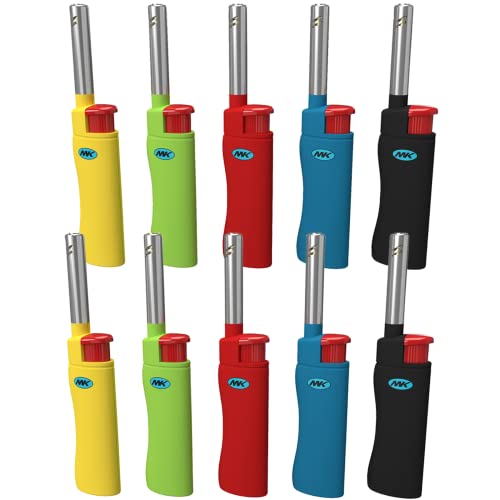 10pcs Refillable Candle Lighters &ndash; Strong Wind-resistant Flame For Bbq, Camping, Outdoor Use (3bl)