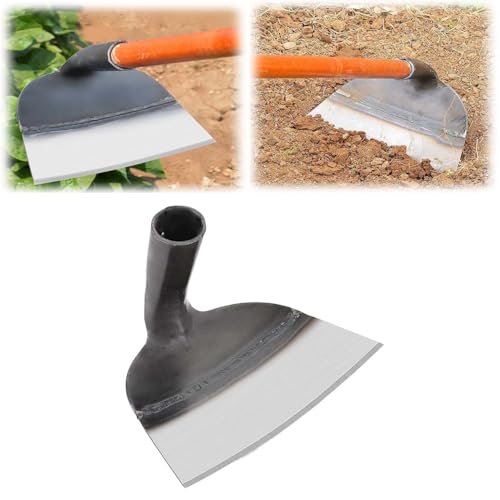 Heavy-Duty Steel Farm Hoe Head, Agriculture Heads Garden Planting Steel Hoes, Replacement Digging Hoe for Outdoor Gardening Weeding Planting Soil Loosening (9.1in)