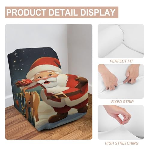 Housse de canapé Père Noël extensible pour rénover un fauteuil usé à Noël