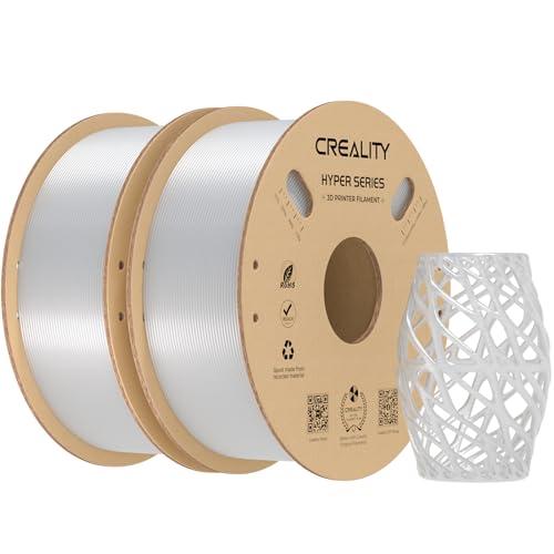 Image of Creality Hyper PETG Filament 1.75mm 2KG, High-Speed PETG for 30-600mm /s Printing, Low Stringing, Strong Layer Adhesion, + /- 0.03mm Accuracy,Fits for Most FDM 3D Printers(Transparent 2-Pack)