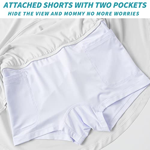 MERIABNY Girls Tennis Skirt with Built-in Shorts Athletic Skort for Golf Running, 6-12 Years Old4
