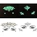 Noctilucent Face Gems Mermaid Face Jewels Festival Luminous Body Jewels Glow In The Dark Rhinestones Rave Eyes Bindi Temporary Face Stickers for Festival Party (8 Sets Collection)