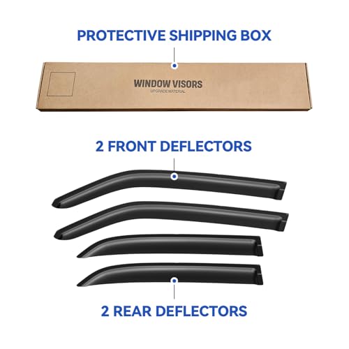 Image of Window Visors Rain Guards Shield for 2005-2010 Chrysler 300, Out-Channel Window Vent Wind Deflectors Visors Shades for 2005-2008 Dodge Magnum