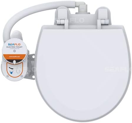 SEAFLO 12V Electric Twist Flush Operated Marine Toilet Boating Head