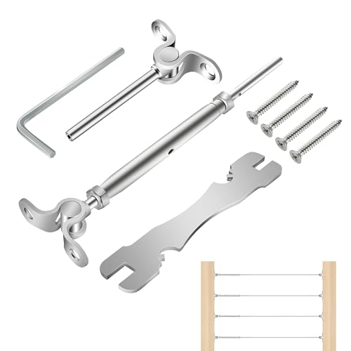 10 Pairs Cable Railing Kit 1/8″ Swage Toggle Turnbuckle Hardware T316 Stainless Steel