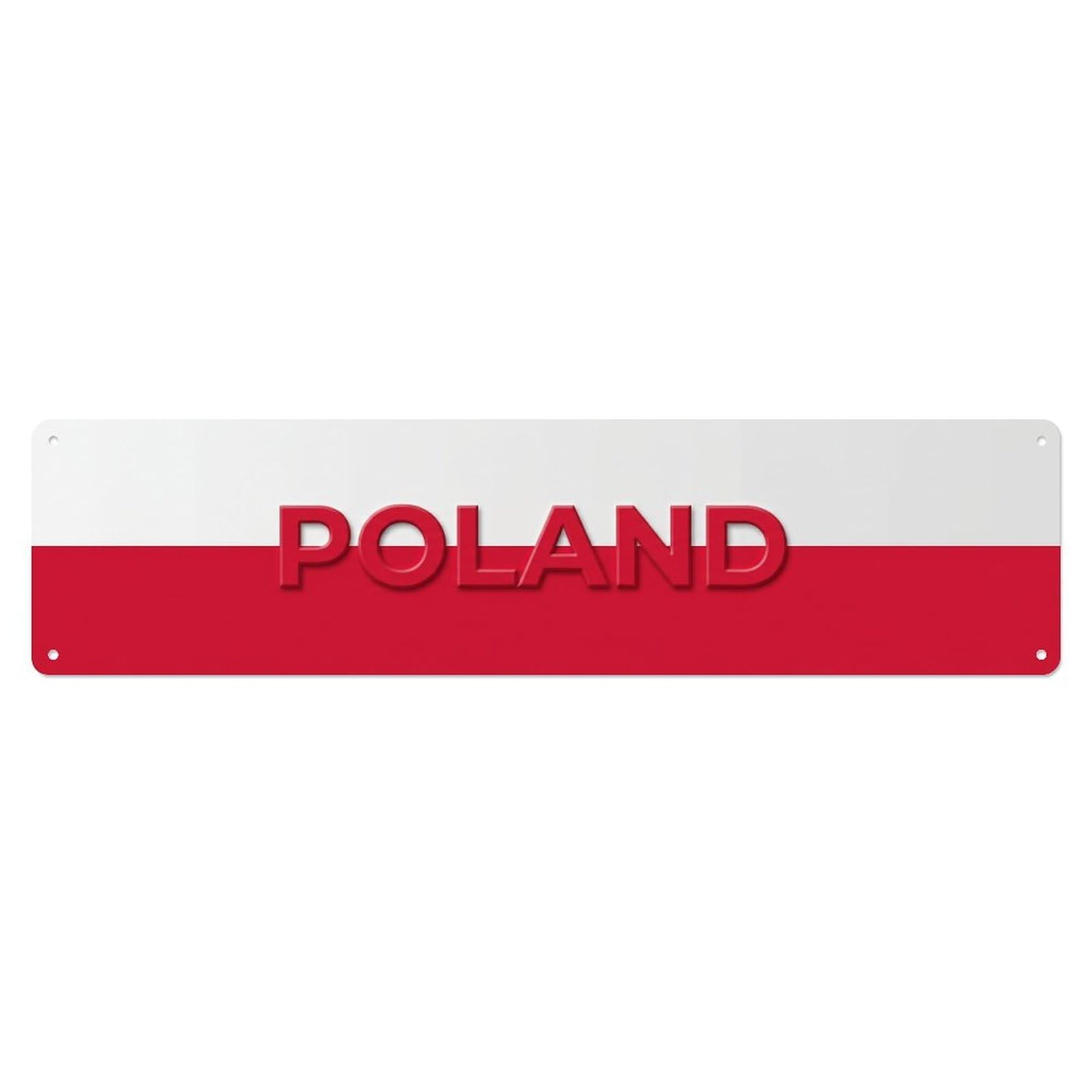 Metal Tin Sign Vintage Poland Flag Pattern