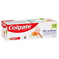 Colgate Kids Toothpaste 0-3 Years Mild Fruit Flavour Anticavity Fluoride Toddler Toothpaste No Artificial Flavours Preservatives Sweeteners or Colours 80g