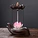 HUAX - Reflux Weihrauchbrenner Kegel Wasserfall Rückfluss Weihrauchhalter Keramik handgefertigte Handwerk Dekoration Aromatherapie mit 30 Weihrauchkegeln (Lotus)