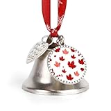 Adorno colgante de árbol de Navidad con hojas de arce canadiense, campanas de Navidad, campanas de Navidad, decoración de festivales