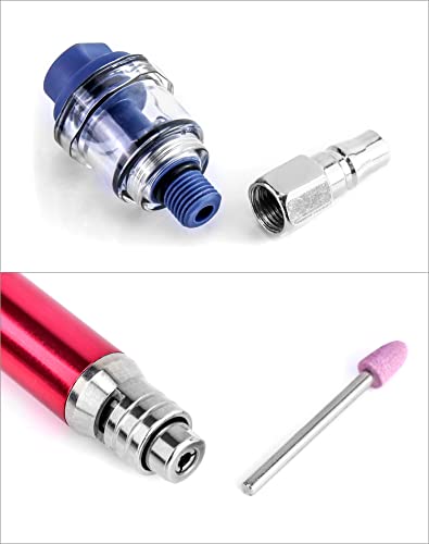 Image of QWORK Air Micro Grinder, 1 /8 inch Mini Pencil Polishing Cutting Tool Pneumatic Pencil Die Grinder, 65000 RPM Free Speed