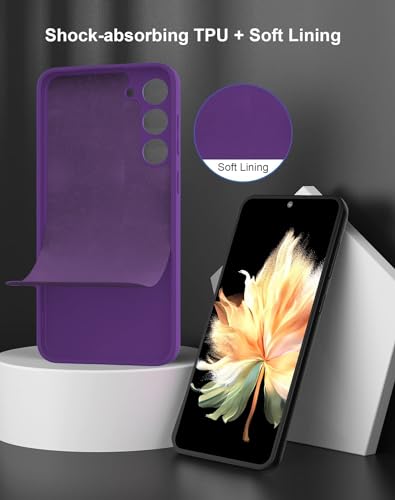 Image of DIZORO Microfiber Candy Case Compatible for Samsung A14 5G Smooth Touch Cushion Liquid Soft Silicone Gel Rubber Premium Mobile Accessories Non-Slip Full Body Protective Case Shockproof - Voilet