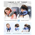 YFONG Travel Pillow with 3D Sleep Mask for Long Flights Airplane, Blue - Image 4