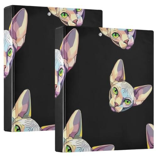 Classeur à anneaux chat sphynx noir idéal pour les cours et le bureau