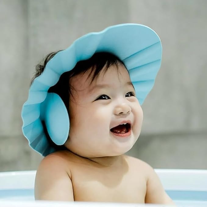Baby Shower Cap for Kids shower cap for baby for 0-3 years Hair Washing Shield, Toddler Bath Hat, Shampoo Visor, Head Protector - Cute Shape Makes Bath More Fun (Bath Visor hat) (Adjustable CAP kids)-image-9