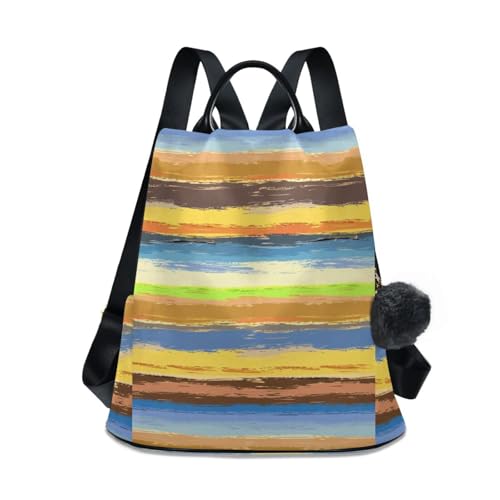 Sac à dos élégant pour femme en polyester marron étanche multi-poche de 17 litres