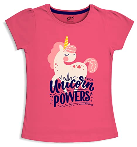 Image of X2O Girls Half sleeeves Cotton Tshirt with Cute Prints and Fun Colors(Pack of 1)