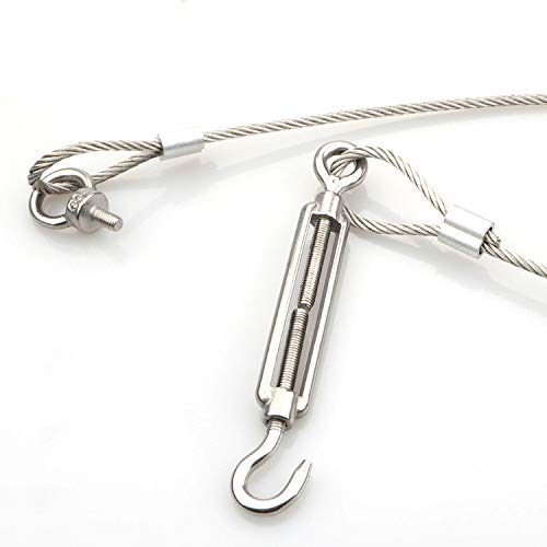 Lind Kitchen 5Pcs M4 Hook & Eye Turnbuckle Stainless Steel Rigging Tightener Hardware Fittings Wire Rope Tensioner Co #TOP6