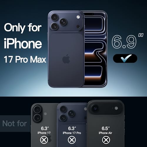 JETech Case for iPhone 17 Pro Max 6.9-Inch, Non-Yellowing Shockproof Phone Bumper Cover, Anti-Scratch Clear Back (Black) by JETech - Image 2