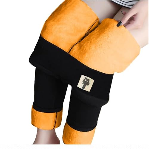 GSTARI Frauen Warme Schlanke Hose Leggings,Winter Lamm Plüsch Jogginghose Verdickte Fleece Gefütterte Jogginghose Hohe Taille Übergroße Leggings für Damen Winter Termoleggings Cover