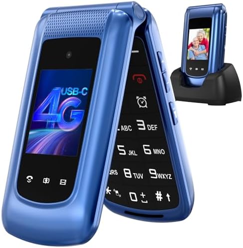 CHAKEYAKE 4G Telefono Cellulare per Anziani,Dual SIM